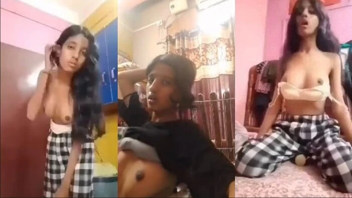 Horny Young Assamese Girl Teasing Perfect Boobs Clip