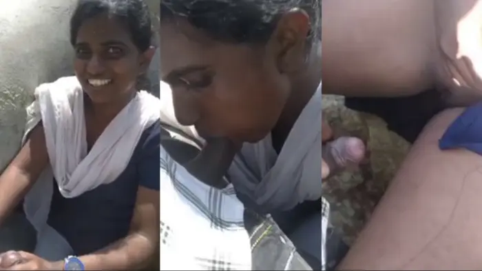 Tamil Young Dusky Girl Blowjob & Fucking Outside Video